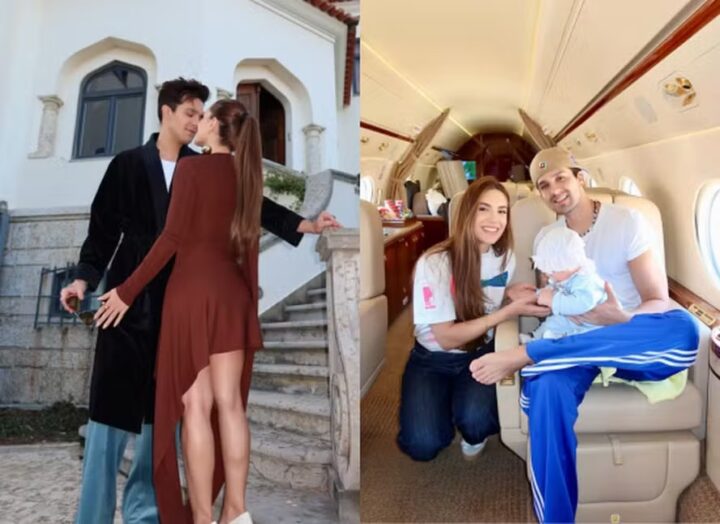 Jade Magalhães abre álbum de fotos com Luan Santana e a filha, Serena