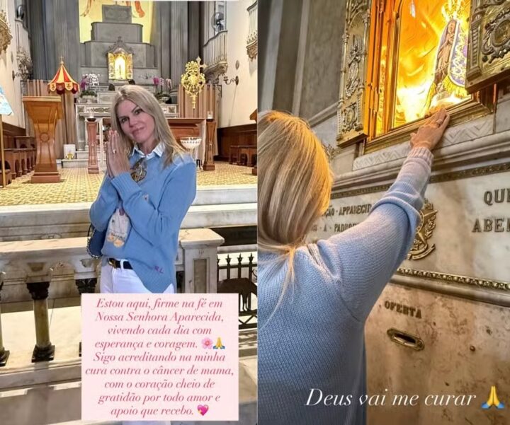 Após diagnóstico de câncer de mama, Val Marchiori vai a Santuário: ‘Esperança e coragem’