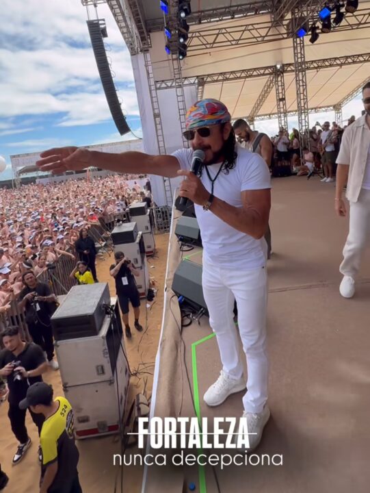 Após passar mal durante corrida, Bell Marques se apresenta para multidão em Fortaleza