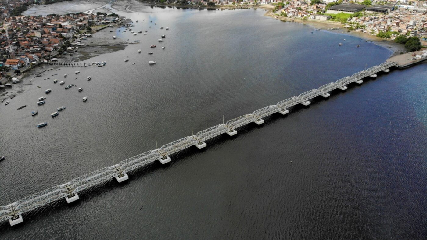 Ponte São João passa por elevação e restauração para avanço das obras do VLT em Salvador