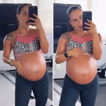 Carol Peixinho exibe barriga e fãs especulam fase da gestação: ‘9 meses’