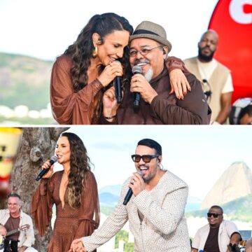 Ivete Sangalo celebra o samba ao lado de Jorge Aragão e Belo em gravação do projeto “Clareou”; veja fotos