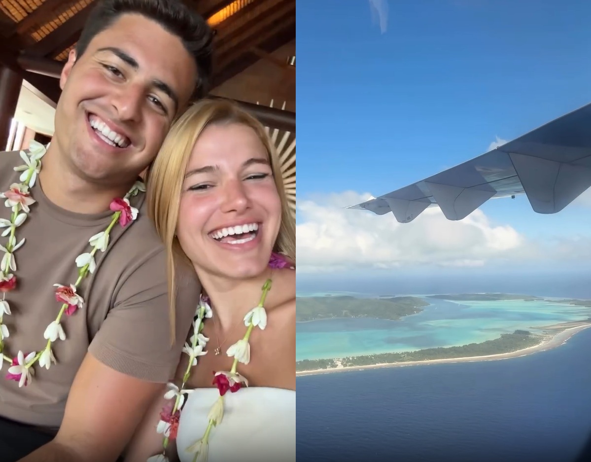 Filho de Cesar Filho comemora 1 ano de casamento em viagem a Bora Bora