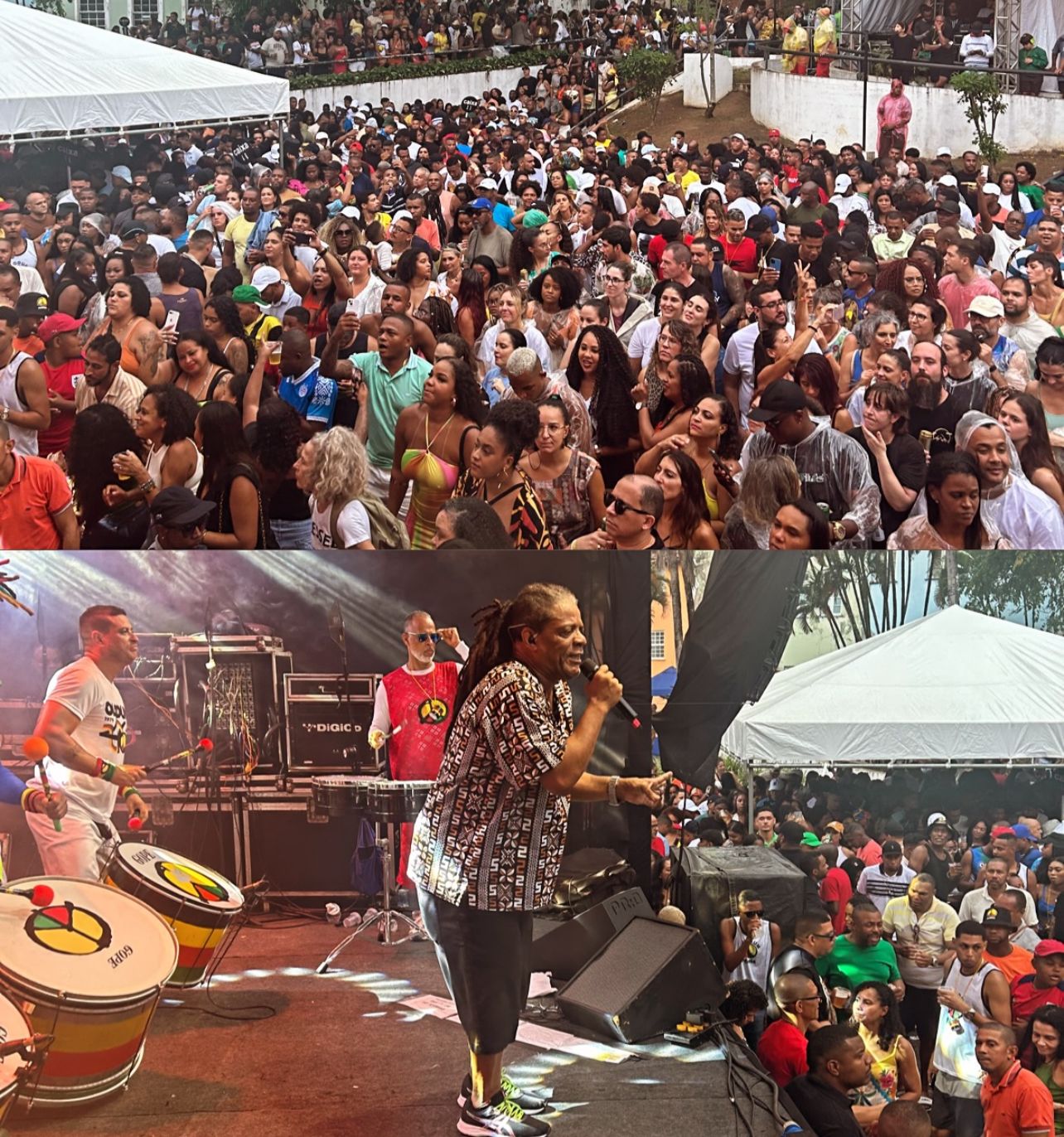 Chuva não impediu: Olodum lota o Pelourinho com ensaio especial