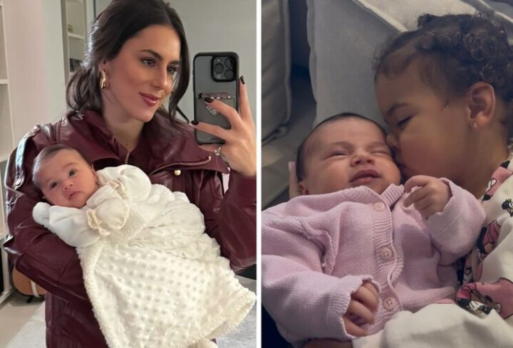Irmã de Bruna Biancardi celebra primeiro mês da sobrinha Mel e brinca: ‘Minha cara’