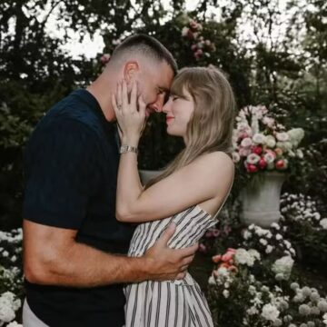 Taylor Swift anuncia noivado com Travis Kelce, astro da NFL, e fotos do pedido viralizam nas redes
