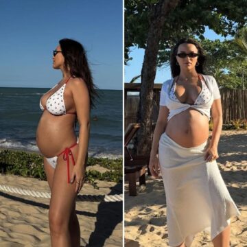 Rafa Kalimann exibe barrigão em viagem ao sul da Bahia: ‘Momento de paz’