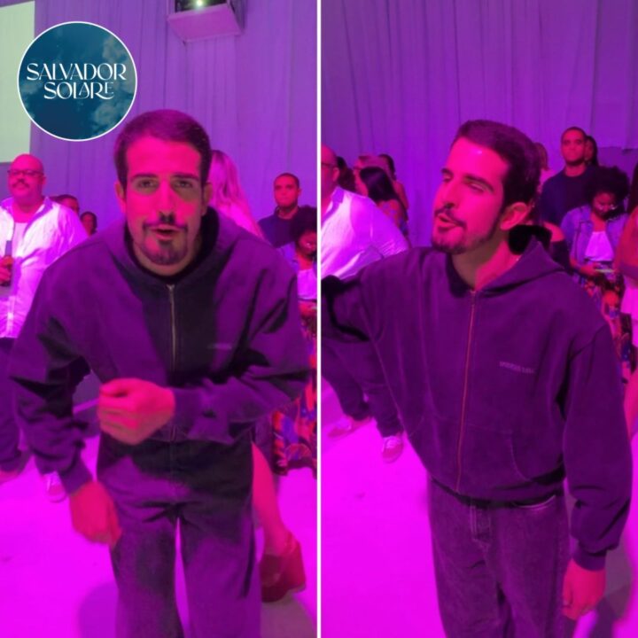 Após desfile, Enzo Celulari curte show da Timbalada no Salvador Shopping