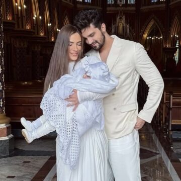 Luan Santana divulga novas fotos do batizado da filha, Serena: ‘Serva do Pai’