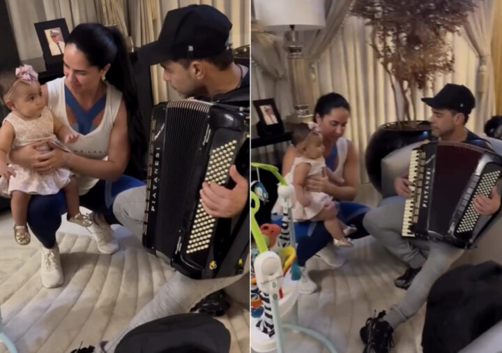 Filha de Graciele Lacerda e Zezé encanta ao ganhar show particular do pai; veja vídeo