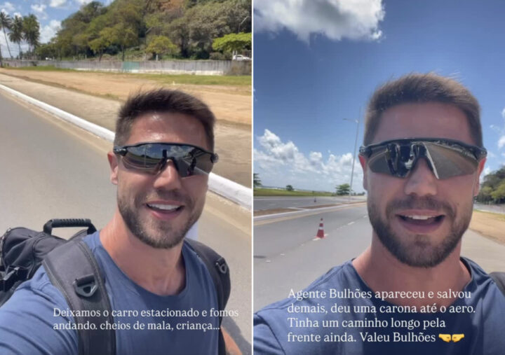 Jonas Sulzbach enfrenta perrengue em viagem no sul da Bahia: “4 km até o aeroporto”