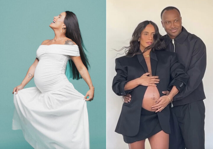 Carol Peixinho celebra nove meses de gestação e ganha declaração de Thiaguinho: “A mãe mais linda”