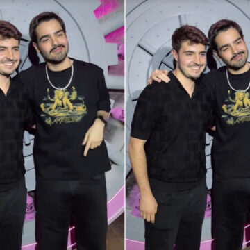 Filho de Faustão e filho de Gugu se encontram durante evento em São Paulo