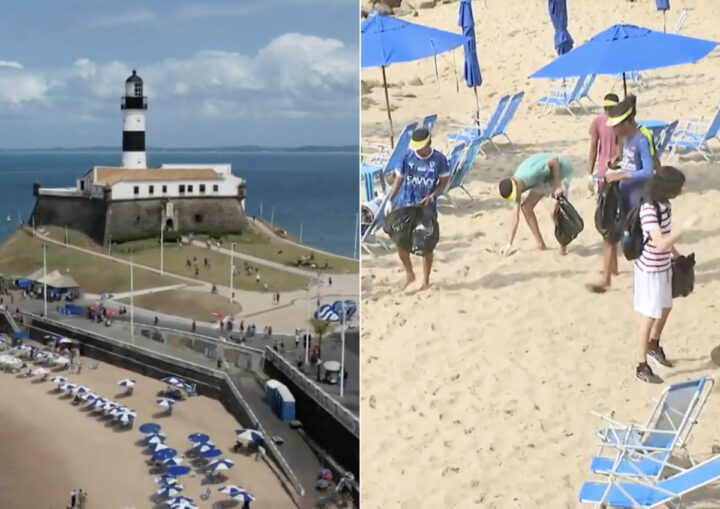 Salvador recebe mutirão especial no Farol da Barra pelo Dia Mundial da Limpeza