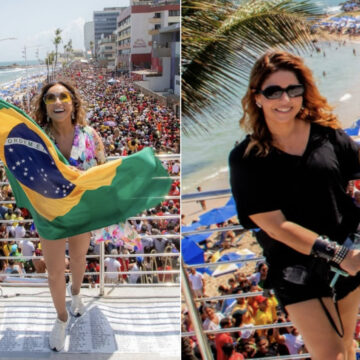 Daniela Mercury se declara a Malu Verçosa após comandar trio elétrico em manifestação na Barra: “Estamos sempre juntas”