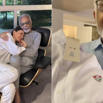 Gilberto Gil curte momentos de descanso e ganha presente especial de Xamã