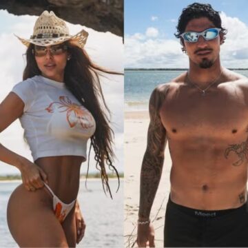 Assumidos, Gabriel Medina e ex-noiva de Zé Felipe fazem ‘foto de casal’ dos pés