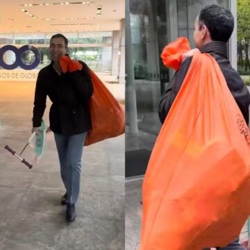 Cesar Tralli doa brinquedos da filha Manuella a funcionários da TV Globo