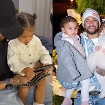 Mavie, filha de Neymar, reconhece a irmã Helena em porta-retratos e revela apelido carinhoso