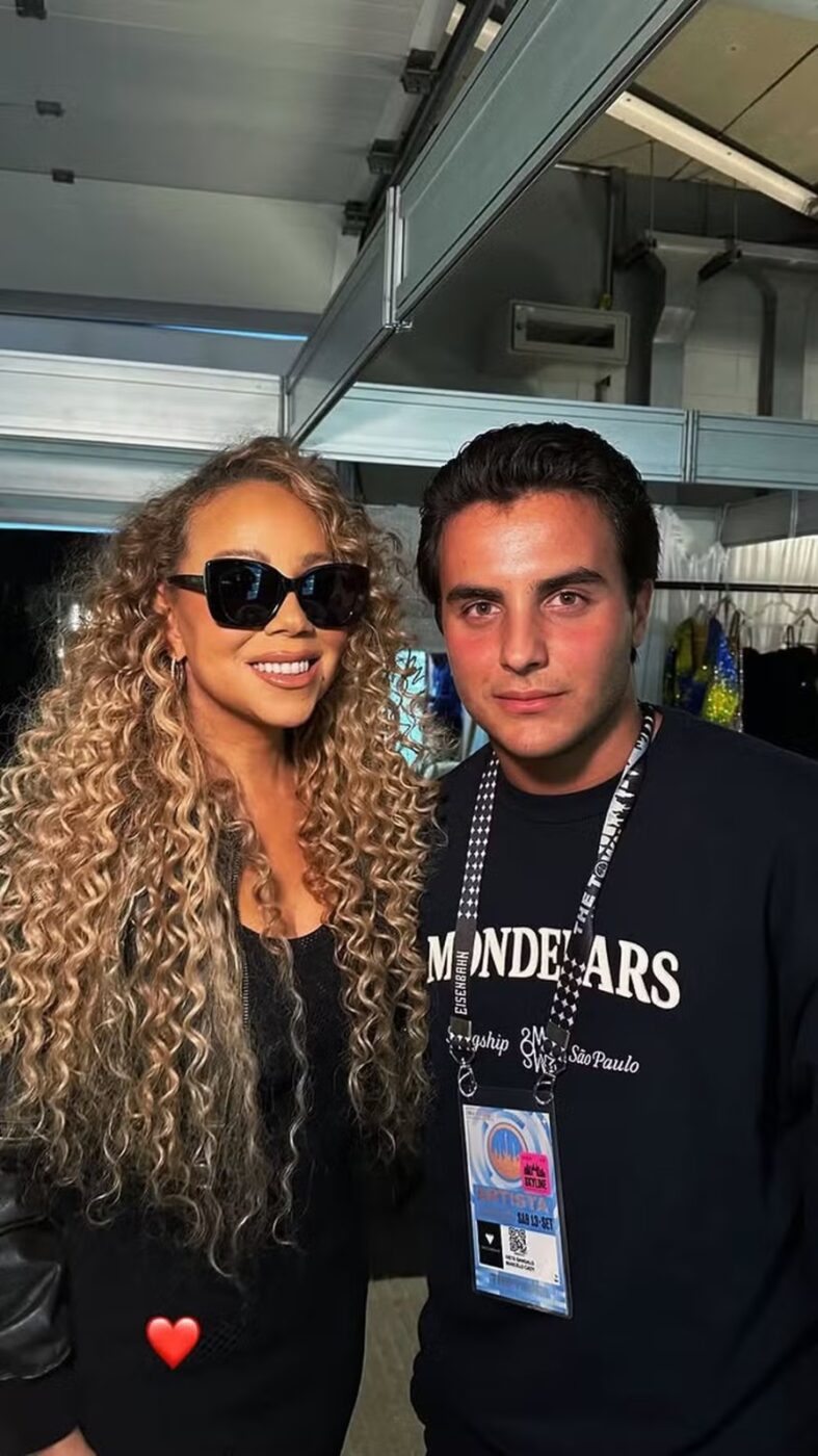 Marcelo, filho de Ivete Sangalo, tieta Mariah Carey nos bastidores do The Town