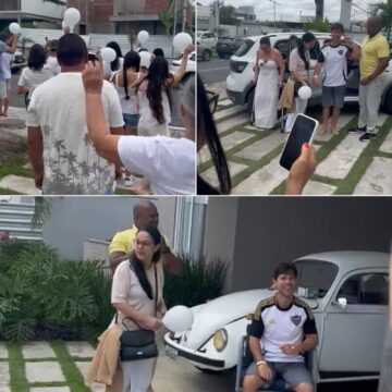 Médico baleado durante tentativa de assalto em Feira de Santana recebe alta e é homenageado na chegada em casa