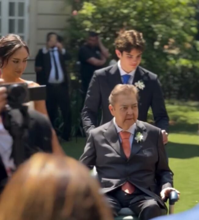 Faustão acompanha filha Lara Silva até o altar em cadeira de rodas durante casamento com Julinho Casares