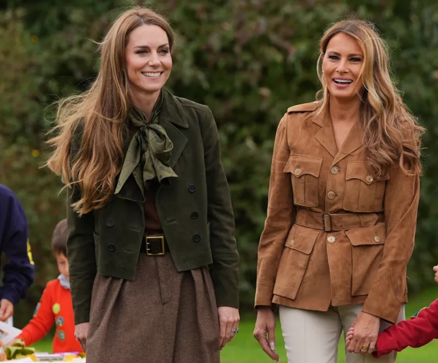 Kate Middleton e Melania Trump protagonizam encontro histórico nos jardins de Windsor