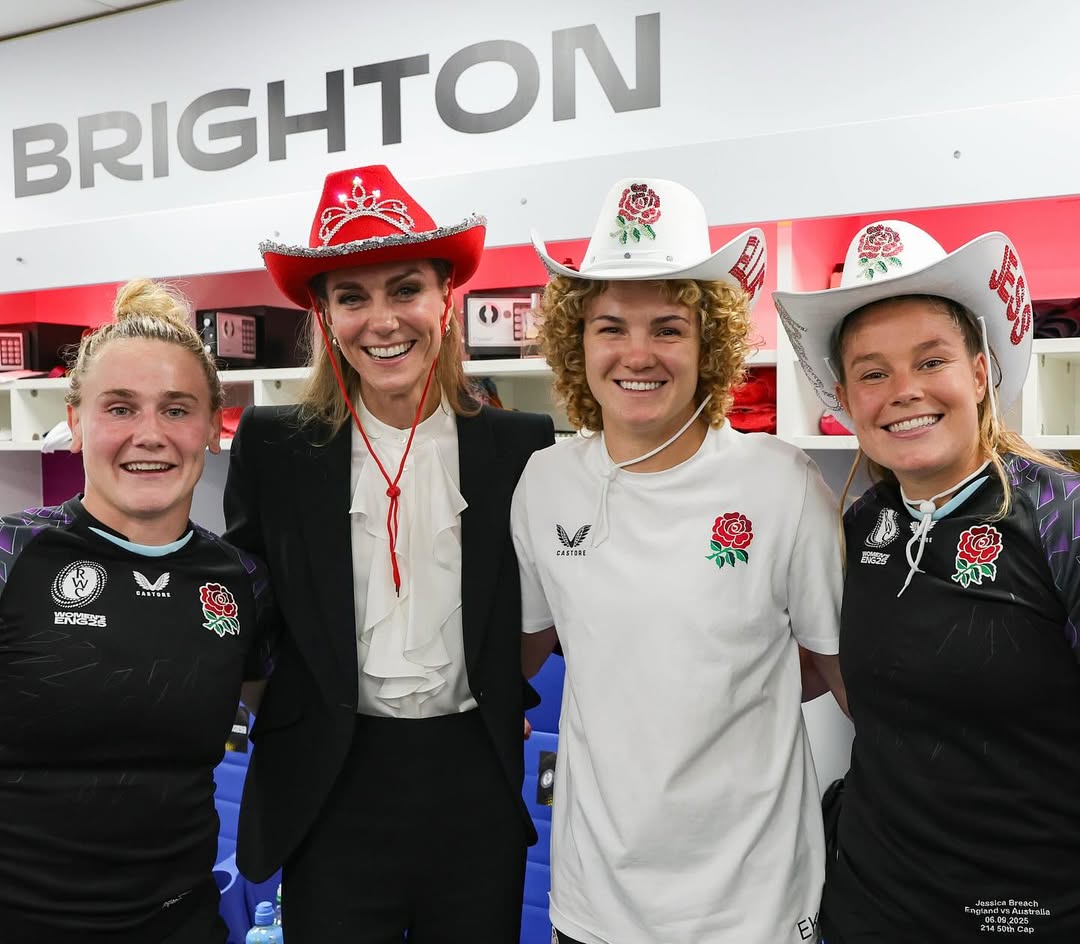 Kate Middleton surpreende ao usar chapéu de cowboy durante a Copa do Mundo de Rúgbi
