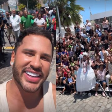 Lucas Guimarães atrai multidão ao Centro Histórico durante gravação de programa em Salvador