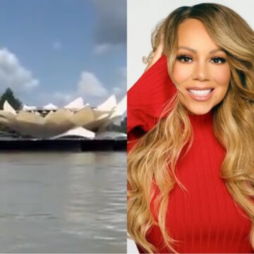 Mega palco flutuante é montado no rio Guamá para apresentação de Mariah Carey