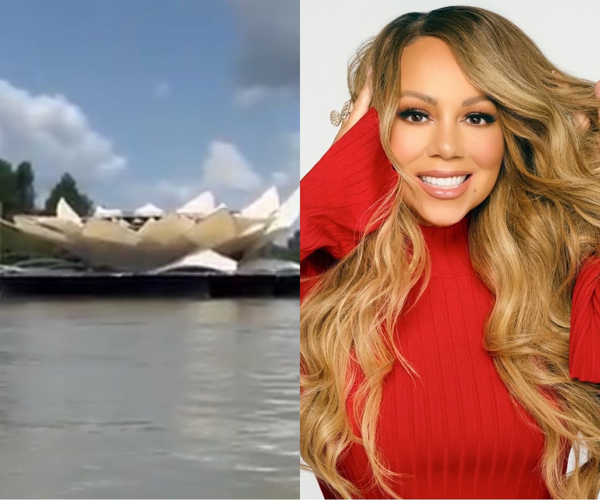 Mega palco flutuante é montado no rio Guamá para apresentação de Mariah Carey