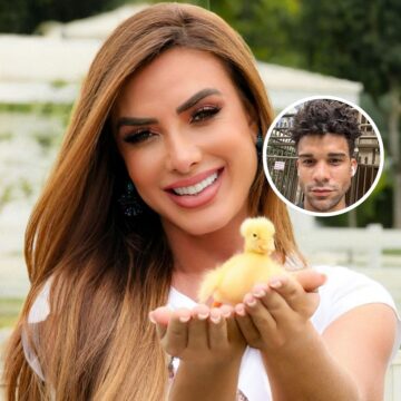 Nicole Bahls batiza patinho com nome de Lucas Letto e baiano reage: ‘Ganhei meu ano’