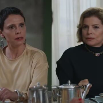 Odete conta à família sobre noivado com César, em Vale Tudo
