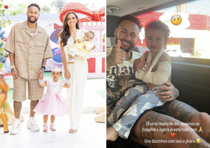 Neymar preocupa público após mostrar filha Mavie com o braço enfaixado: ‘Chorou muito de dor’