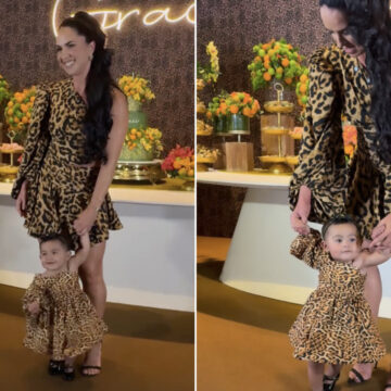 Graciele Lacerda combina look com a filha Clara em festa especial de aniversário; veja fotos