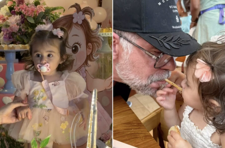 Leandro Hassum se emociona ao compartilhar registros do aniversário da neta Aurora: “Vovô chorou tanto”