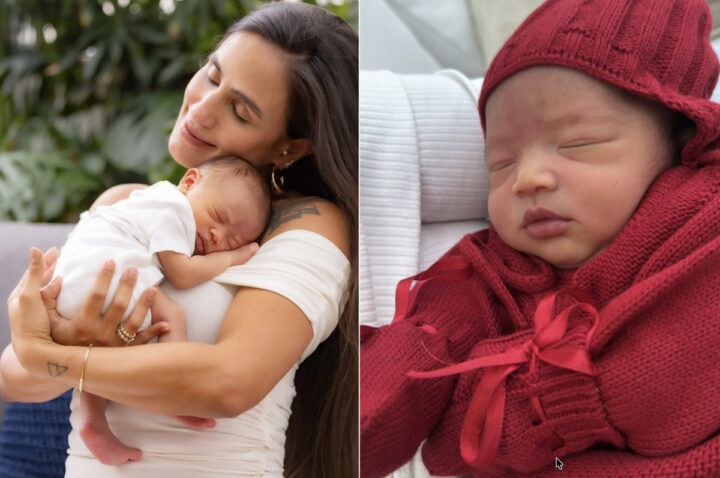 Carol Peixinho celebra um mês do filho Bento com bolo temático
