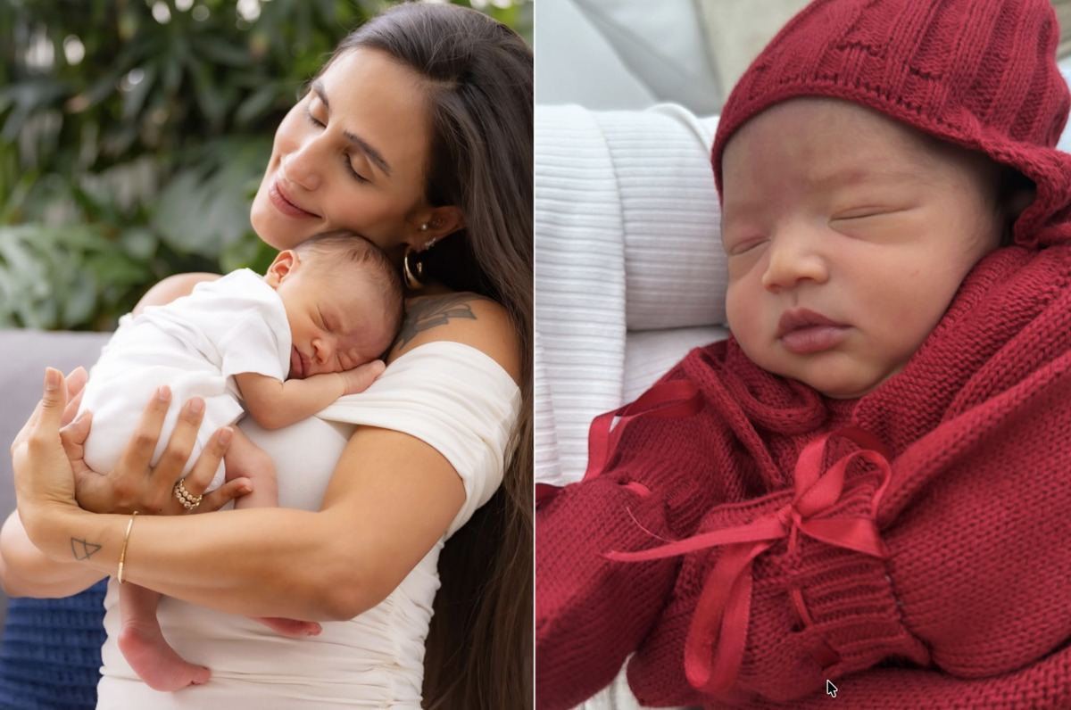 Carol Peixinho celebra um mês do filho Bento com bolo temático