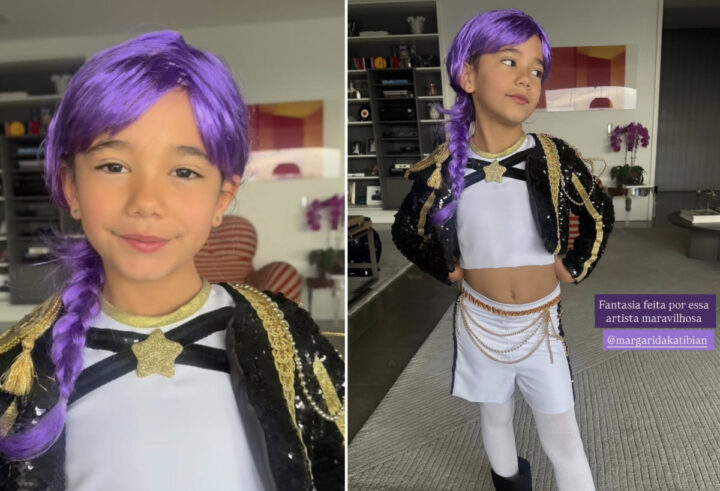 Filha de Tici Pinheiro e César Tralli elege look diferentão para festa de Halloween na escola Filha de Tici Pinheiro e César Tralli elege look diferentão para festa de Halloween na escola