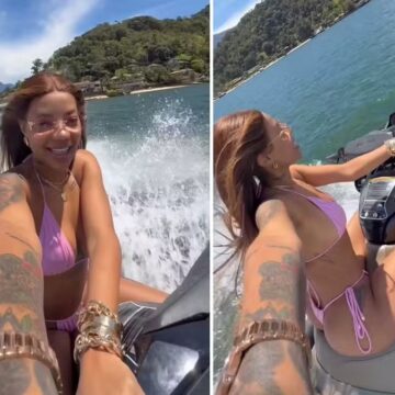Ludmilla é multada por pilotar jet ski sem colete e habilitação