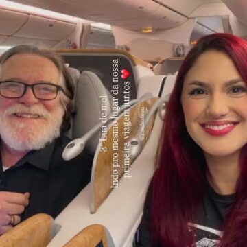 José de Abreu e a esposa, 52 anos mais nova, fazem segunda lua de mel