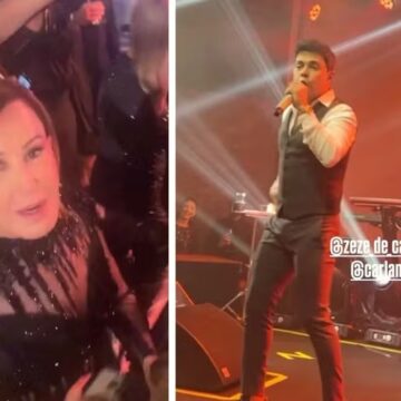 Zilu Godói prestigia show do ex, Zezé Di Camargo, em São Paulo