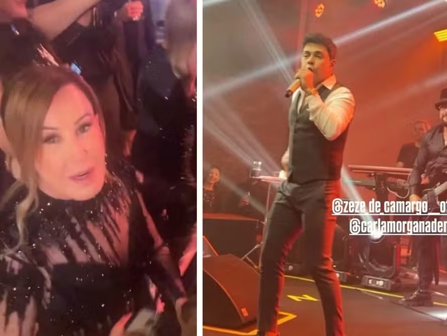 Zilu Godói prestigia show do ex, Zezé Di Camargo, em São Paulo