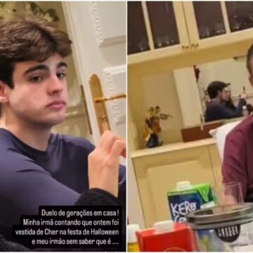 João Silva mostra ‘duelo de gerações’ dos irmãos durante jantar com o pai, Faustão