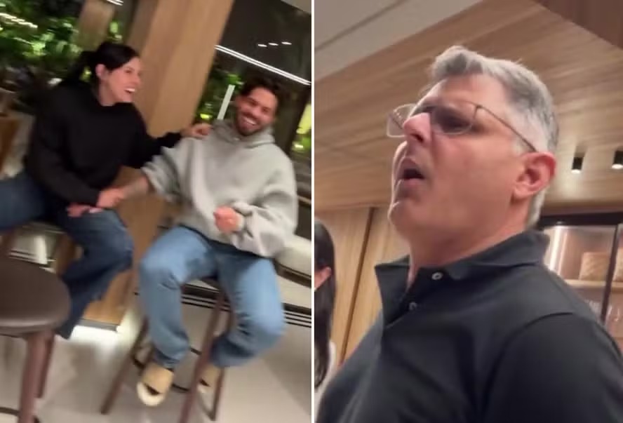 Ana Castela e Zé Felipe tomam bronca do pai da cantora após beijos: ‘Que melação!’