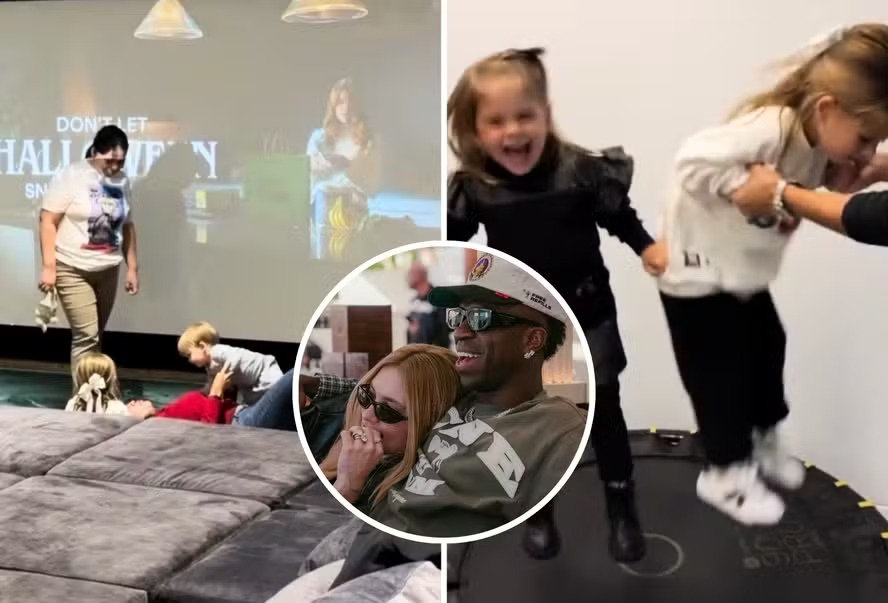 Virginia mostra manhã dos três filhos na mansão de Vini Jr., em Madri Virginia mostra manhã dos três filhos na mansão de Vini Jr., em Madri