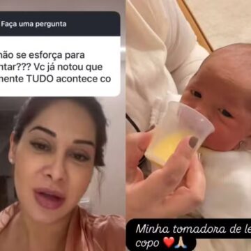 Maíra Cardi é acusada por internauta de não se esforçar para amamentar recém-nascida: ‘Absurdo’ Maíra Cardi é acusada por internauta de não se esforçar para amamentar recém-nascida: ‘Absurdo’