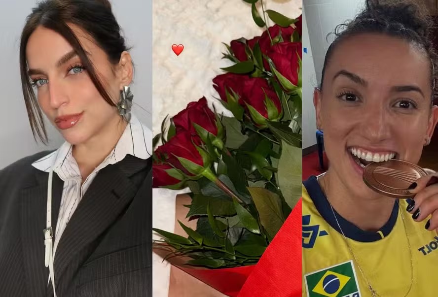 Bruna Unzueta exibe buquê de flores após assumir namoro com Gabriela Guimarães Bruna Unzueta exibe buquê de flores após assumir namoro com Gabriela Guimarães