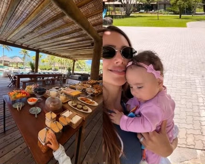 Bruna Biancardi mostra momento fofo com Mavie e Mel em viagem ao Rio de Janeiro