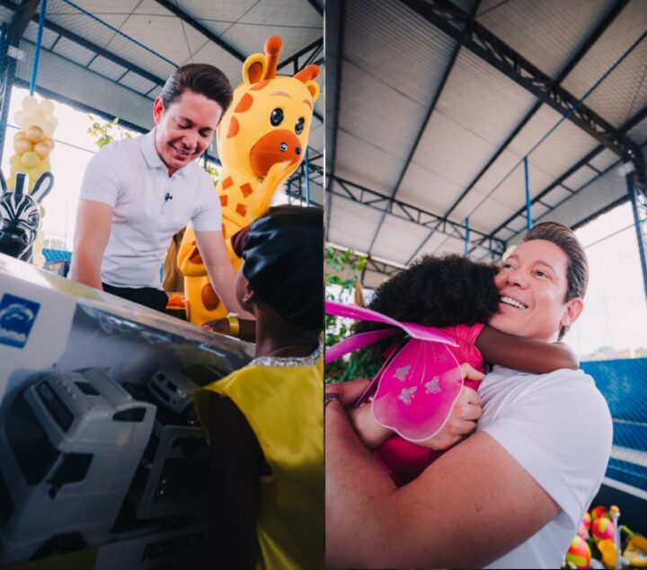 Dia das Crianças: Bispo Bruno Leonardo distribui brinquedos e cestas básicas em Canabrava